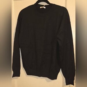Women's Black Crewneck Sweater - Classic Everyday Knit, Pit To Pit 22, Runs Big